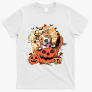 Pitbull Halloween Dog Pumpkin Cute T-Shirt - White