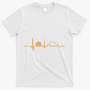Pumpkin Heartbeat Halloween T-Shirt - White