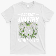 Protect Jimothy At All Cost Funny Raccoon Meme T-Shirt - White