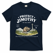 Protect Jimothy At All Cost Funny Raccoon T-Shirt - Navy Blue