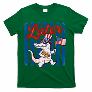 Patriotic Later Alligator USA American  Flag Fourth Of July 250th Anniversary T-Shirt - Green