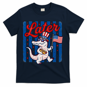 Patriotic Later Alligator USA American  Flag Fourth Of July 250th Anniversary T-Shirt - Navy