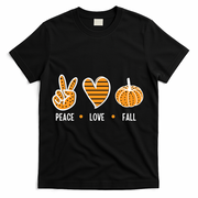 Peace Love Fall Cute Autumn T-Shirt - Black