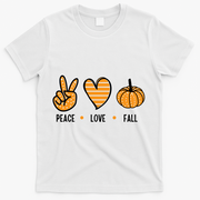 Peace Love Fall Cute Autumn T-Shirt - White