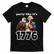 Party Like It's 1776 George Washington Bald Eagle T-Shirt - Black