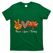 Peace Love Turkey Little Pilgrim Thanksgiving T-Shirt - Green
