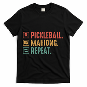 Pickleball Mahjong Repeat T-Shirt - Black