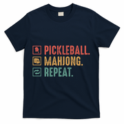 Pickleball Mahjong Repeat T-Shirt - Navy