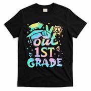 Peace Out 1st Grade Tie Dye Graduation Last Day Of School T-Shirt - Black