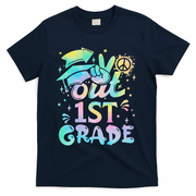 Peace Out 1st Grade Tie Dye Graduation Last Day Of School T-Shirt - Navy