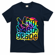 Peace Out 8th Grade Graduation Last Day Of School Tie Dye T-Shirt - Navy