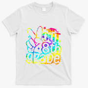 Peace Out 8th Grade Graduation Last Day Of School Tie Dye T-Shirt - White