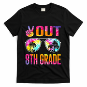 Peace Out 8th Grade Tie Dye Graduation Last Day Of School T-Shirt - Black