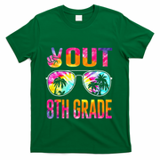 Peace Out 8th Grade Tie Dye Graduation Last Day Of School T-Shirt - Green