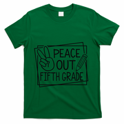 Peace Out Fifth Grade Last Day Of School Summer Break T-Shirt - Green