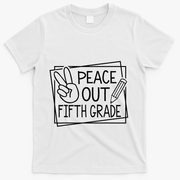 Peace Out Fifth Grade Last Day Of School Summer Break T-Shirt - White