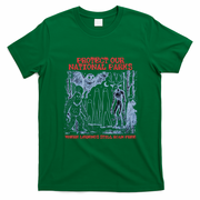 Protect Our National Parks Mothman Cryptid Horror T-Shirt - Irish Green