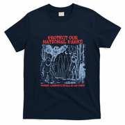 Protect Our National Parks Mothman Cryptid Horror T-Shirt - Navy Blue