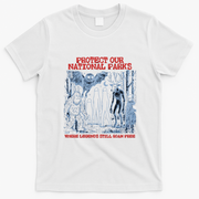 Protect Our National Parks Mothman Cryptid Horror T-Shirt - White