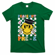 Peace Out Pre K Last Day Of School Smile Face Teachers T-Shirt - Green