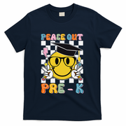 Peace Out Pre K Last Day Of School Smile Face Teachers T-Shirt - Navy