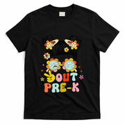 Peace Out Prek Graduation Messy Bun T-Shirt - Black