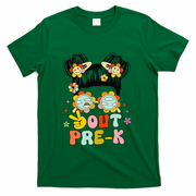 Peace Out Prek Graduation Messy Bun T-Shirt - Green