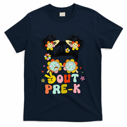 Peace Out Prek Graduation Messy Bun T-Shirt - Navy