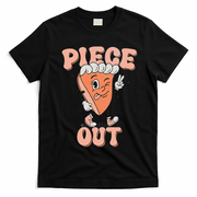 Piece Out Pumpkin Pie Retro Thanksgiving Fall Vibes Groovy T-Shirt - Black