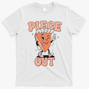Piece Out Pumpkin Pie Retro Thanksgiving Fall Vibes Groovy T-Shirt - White