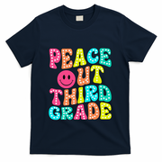 Peace Out Third Grade Last Day Of School 3rd Grade Teacher T-Shirt - Navy