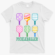 Pickleballer Pickle Baller Funny Cute Pickleball T-Shirt - White