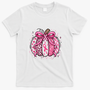Pink Pumpkin Breast Cancer Awareness Halloween Gift T-Shirt - White