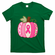 Patchwork Pumpkin Cancer Autumn Fall Halloween T-Shirt - Irish Green