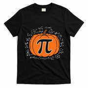 Pumpkin Pi Pie Math Teacher Funny Halloween Thanksgiving T-Shirt - Black