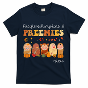 Pacifiers Pumpkins & Preemies Neonatal Nicu Nurse Halloween T-Shirt - Navy