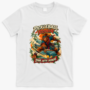 Pickleball Ronin Bigfoot Samurai – Dink With Honor T-Shirt - White