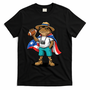 Puerto Rico Coqui Frog Funny Football T-Shirt - Black