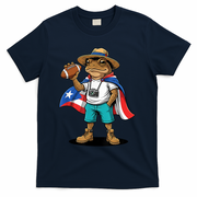 Puerto Rico Coqui Frog Funny Football T-Shirt - Navy