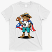 Puerto Rico Coqui Frog Funny Football T-Shirt - White