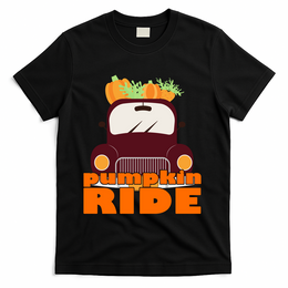 Pumpkin Ride October Fall T-Shirt - Black