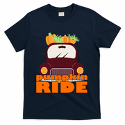 Pumpkin Ride October Fall T-Shirt - Navy