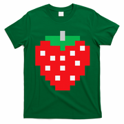 Pixel Strawberry 80s Video Game Halloween Costume T-Shirt - Irish Green