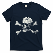 Pirate Skull And Crossbones Flag T-Shirt - Navy Blue