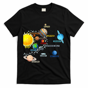 Planets Space Constellation Milky Way T-Shirt - Black