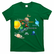 Planets Space Constellation Milky Way T-Shirt - Green