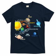Planets Space Constellation Milky Way T-Shirt - Navy