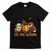 Pumpkin Spice Football Tis The Season Fall Thanksgiving Gift Gift T-Shirt - Black