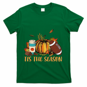 Pumpkin Spice Football Tis The Season Fall Thanksgiving Gift Gift T-Shirt - Green