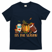 Pumpkin Spice Football Tis The Season Fall Thanksgiving Gift Gift T-Shirt - Navy